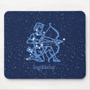 Tapis De Souris Sagittarius Constellation & Zodiac Signe avec étoi