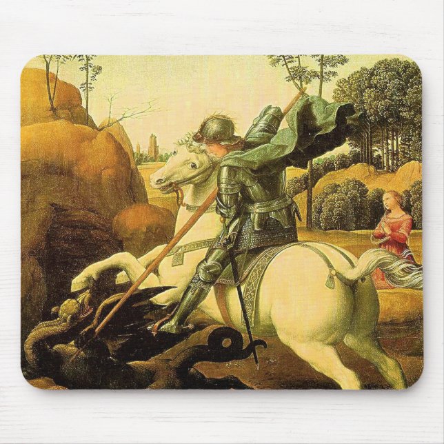 Tapis De Souris "Saint George et le dragon" de Raphaël (vers 1505) (Devant)
