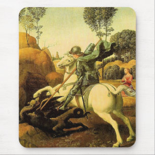 Tapis De Souris "Saint George et le dragon" de Raphaël (vers 1505)