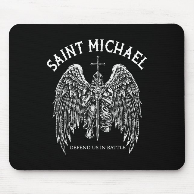 Tapis De Souris Saint Michael Nous Défend En Bataille (Devant)