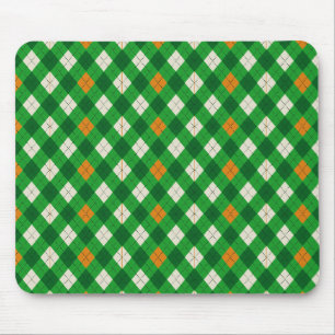 Tapis De Souris Saint Patrick's Day argyle coloré irlandais