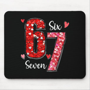 Tapis De Souris Saint-Valentin 67 Six Sept Mème Rose Cœurs Saint-V