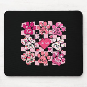 Tapis De Souris Saint-Valentin Chien, Cœur de Patte de Chien, Conv
