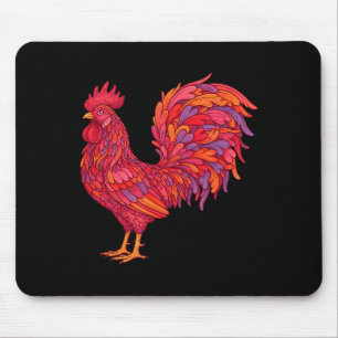 Tapis De Souris Saint Valentin drôle Poulet Coeur Poulets Maman Co