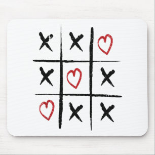 Tapis De Souris Saint Valentin Tic Tac Toe Hearts Day