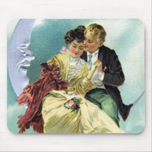 Tapis De Souris Saint-Valentin vintage victorien Amour et Romance