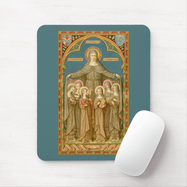 Tapis De Souris Sainte Claire d'Assise et des Soeurs (SAU 027) (Avec souris)