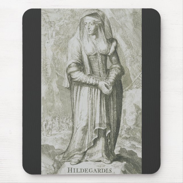Tapis De Souris Sainte Hildegarde de Bingen Art Mystique Médiéval (Devant)