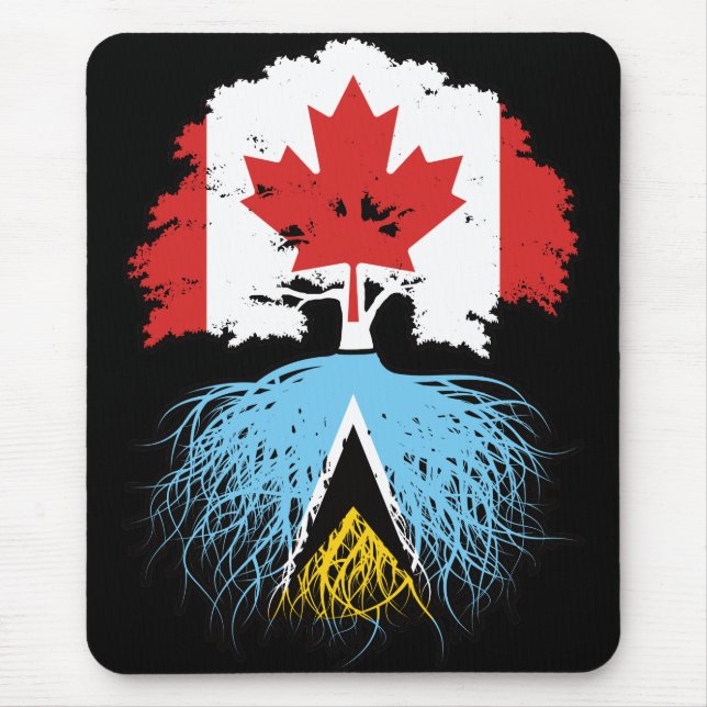 Tapis De Souris Sainte-Lucie Saint-Lucien Canadien Canada Racine d (Devant)