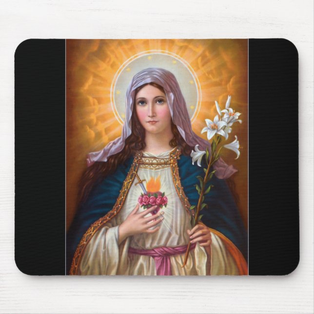 Tapis De Souris Sainte-mère Marie Coeur immaculé, Religion catholi (Devant)