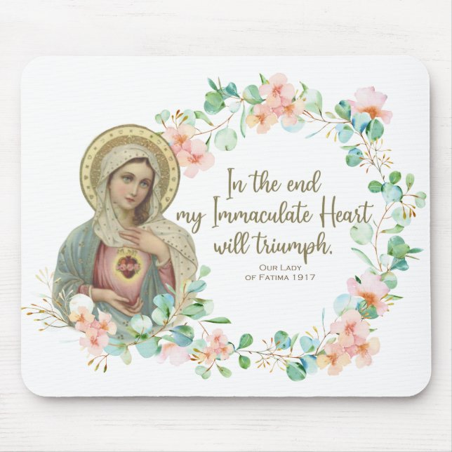 Tapis De Souris Sainte Vierge Marie Fatima Religieuse Catholique (Devant)