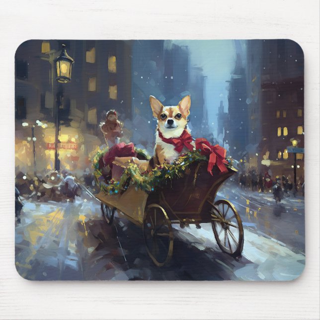 Tapis De Souris saison des fêtes de Noël de chihuahua (Devant)