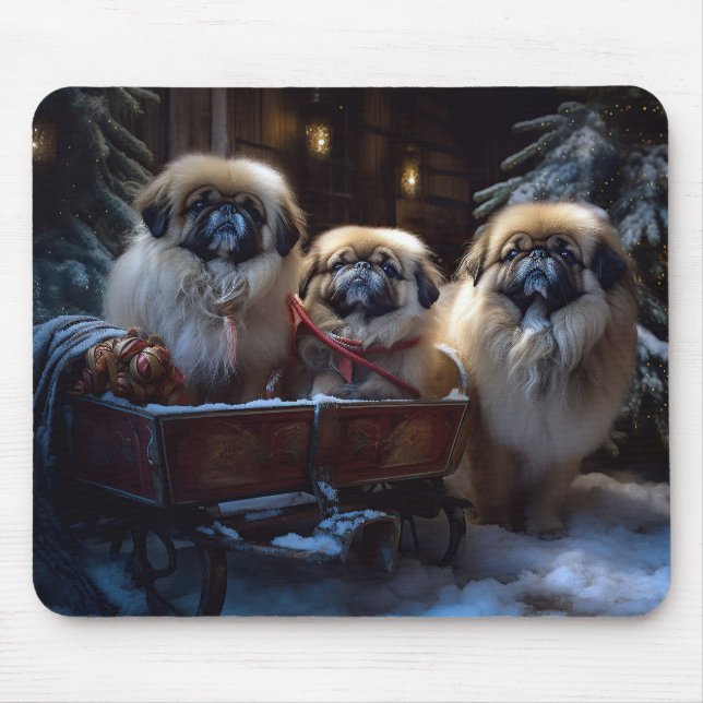 Tapis De Souris Saison des fêtes de Noël de Pékin (Devant)