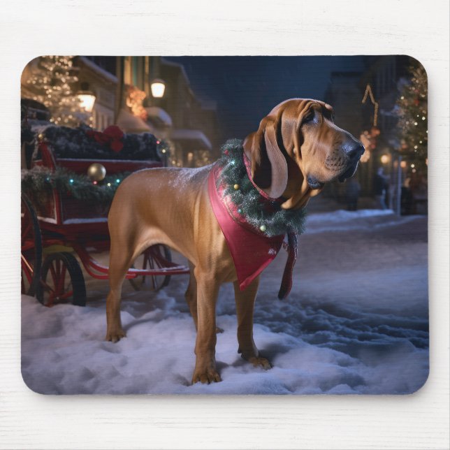 Tapis De Souris Saison Festive de Noël de Bloodhound (Devant)