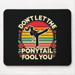 Tapis De Souris Sakura Butterfly Karate Girl Ne laissez pas le Pon