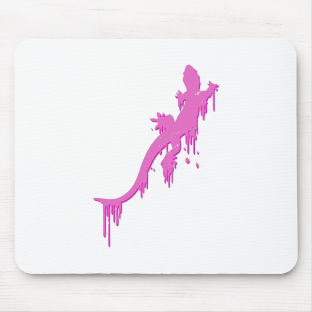 Tapis De Souris Salamandre Rose Distressée Avec Lavette De Peintur (Devant)