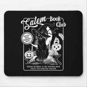 Tapis De Souris Salem Witch Bookish Retro Halloween Blac
