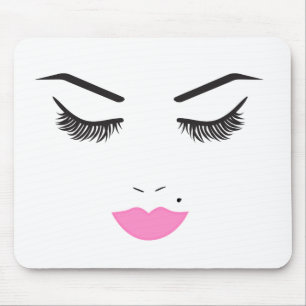 Tapis De Souris Salon Beauty Maquillage Visage Lashes & Lèvres Ros