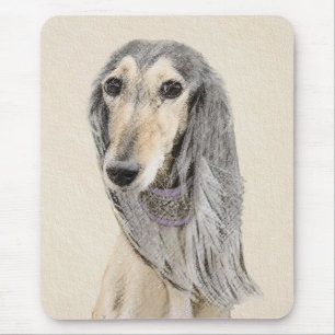 Tapis De Souris Saluki (Fawn) Painting - Cute Original Dog Art