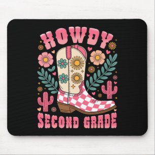 Tapis De Souris Salut Deuxième année Western Enseignant 2e année C