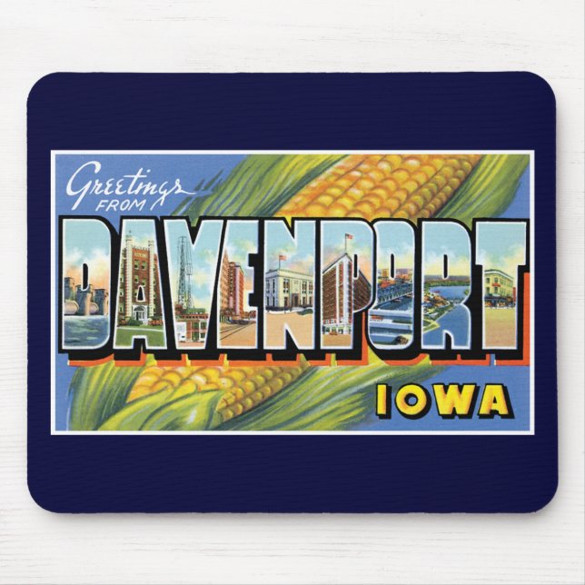 Tapis De Souris Salutations de Davenport, Iowa ! (Devant)