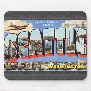 Tapis De Souris Salutations de Seattle Washington, cru
