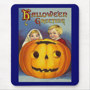 Tapis De Souris Salutations d'Halloween vintage