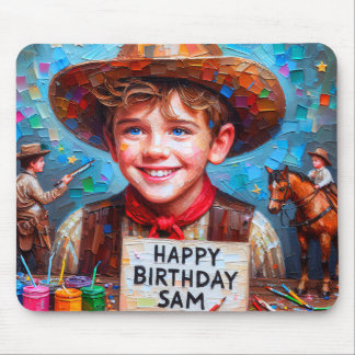 Tapis De Souris SAM ~ Zany Cowboy cadeau d'anniversaire ~