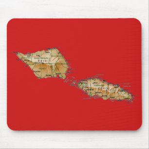 Tapis De Souris Samoa Carte Mousepad
