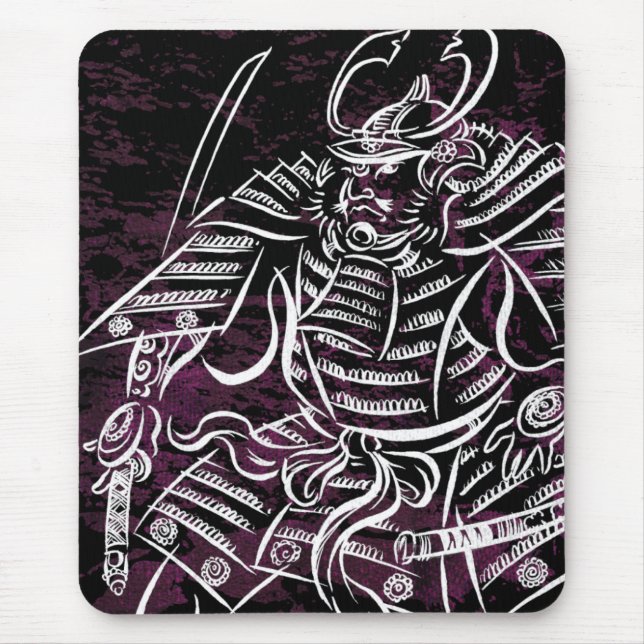 Tapis De Souris Samouraïs de shogoun - ligne blanche Mousepad de (Devant)