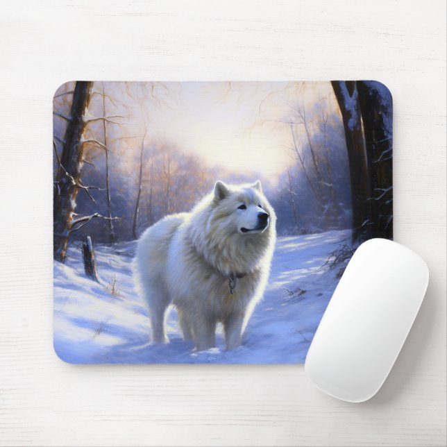 Tapis De Souris Samoyed Let It Snow Christmas (Avec souris)