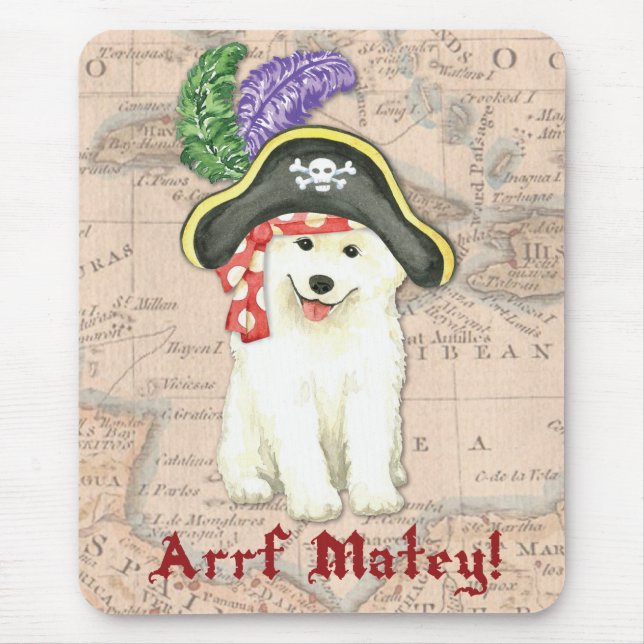 Tapis De Souris Samoyed Pirate (Devant)