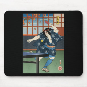 Tapis De Souris Samurai Jouer Table Tennis Ping Pong Ukiyoe