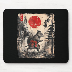 Tapis De Souris Samurai Squirrel Japonais Vintage Funny Gifts grap