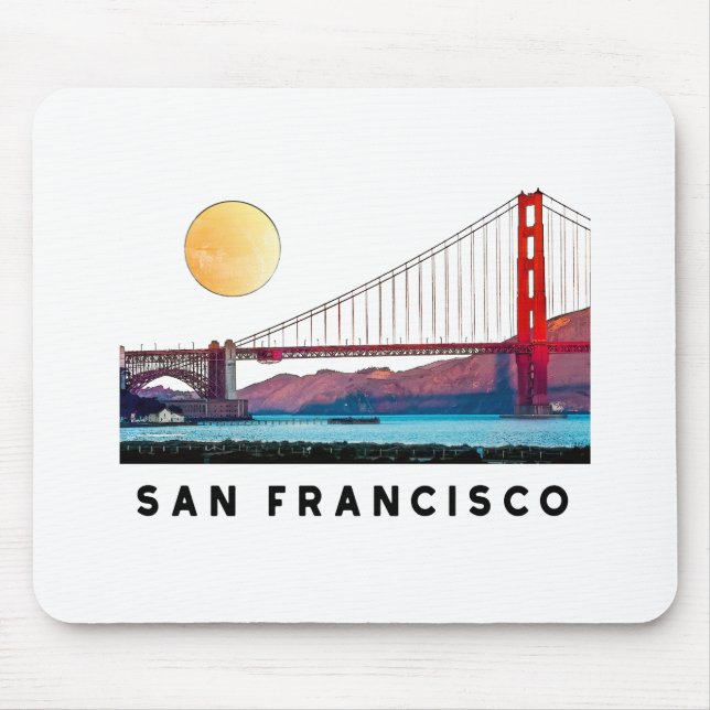 Tapis De Souris San Francisco Golden Gate Bridge Architecture Art (Devant)