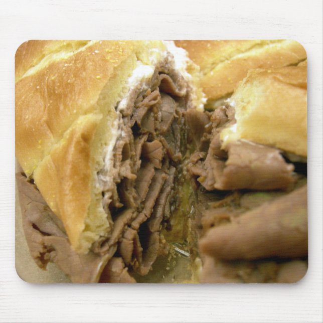 Tapis De Souris Sandwich à boeuf de rôti avec du fromage de chèvre (Devant)