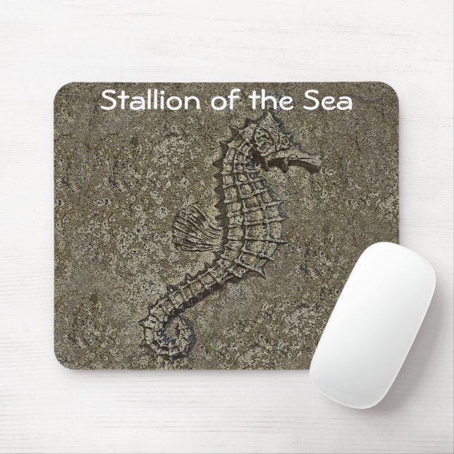 Tapis De Souris Sandy Textured Seahorse Photo (Avec souris)