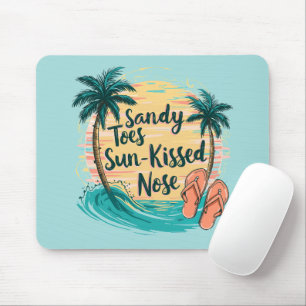 Tapis De Souris Sandy Toes Soleil Baisé Nez Plage Esthétique