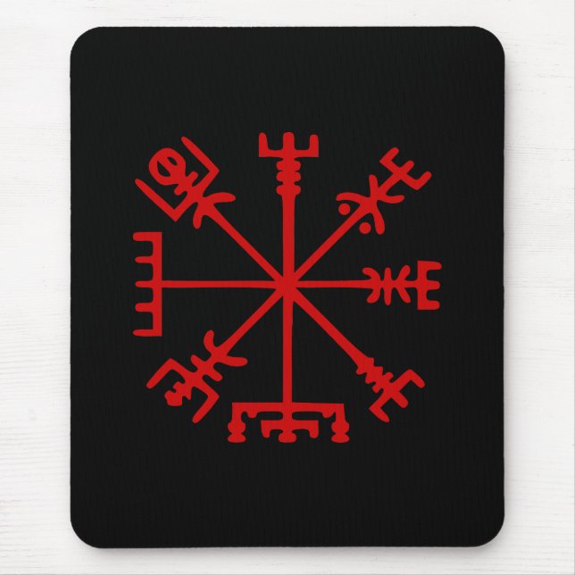 Tapis De Souris Sang Rouge Vegvísir (Viking Compass) (Devant)