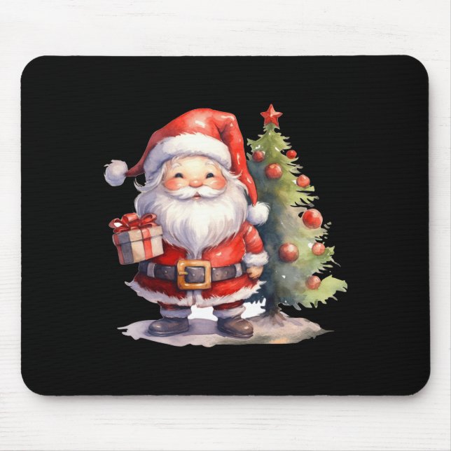 Tapis De Souris Santa Claus And Christmas Tree  (Devant)