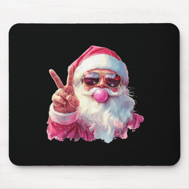 Tapis De Souris Santa Claus Blowing Bubble Gum Nk Sungles Christma (Devant)