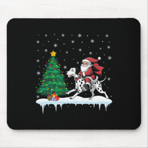 Tapis De Souris Santa Claus équitation Dalmatien Chien Garçons Fil