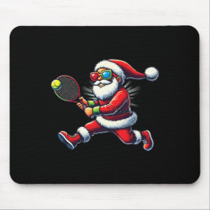 Tapis De Souris Santa Claus Jouer Tennis Jeu Tennis Racket Chri
