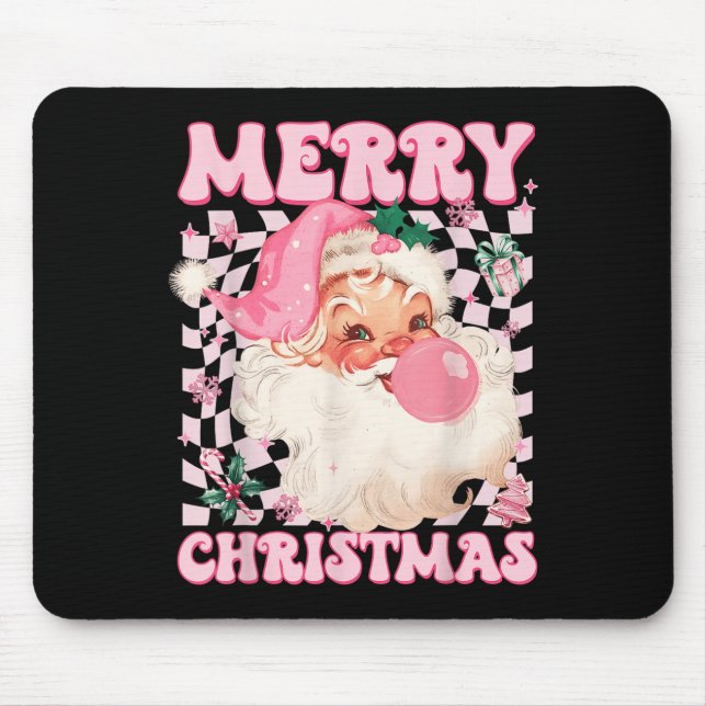 Tapis De Souris Santa Claus Nk Sungles Blowing Bubble Gum Christma (Devant)