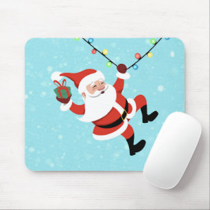 Tapis De Souris Santa Claus swinging on a string of rope Chrismas
