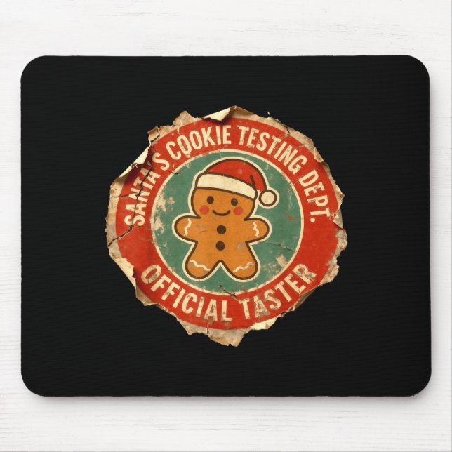 Tapis De Souris Santa Cookie Testing Department Taster Christmas  (Devant)