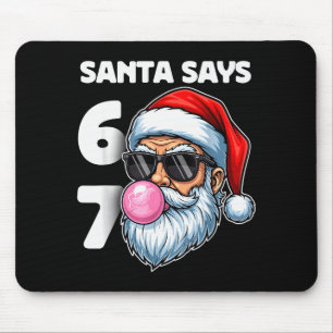 Tapis De Souris Santa dit Six Sept, 6 7 Gen Alpha Meme Argot Noël