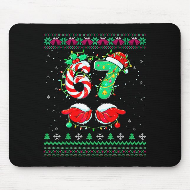 Tapis De Souris Santa Hands 67 Christmas Ugly Sweater Six Seven Me (Devant)