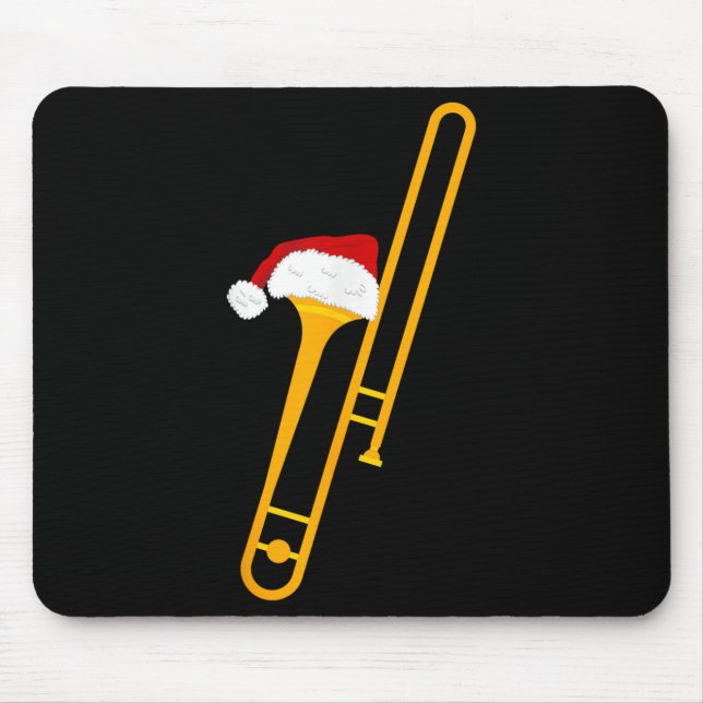Tapis De Souris Santa Hat Et Trombone Cool Novelle Noël (Devant)