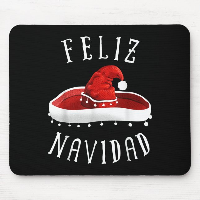 Tapis De Souris Santa Hat Sombrero Christmas Mexico Feliz Navidad  (Devant)